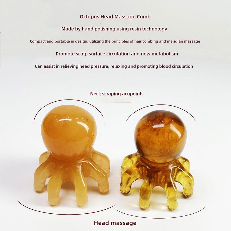 Portable Eight-Prong Head Massage Comb, Head Massage Tools, Gua Sha Comb for Hair & Scalp Care, Portable Scalp Massager for Fatigue Relief and Hair Health (Brown) - Image 5